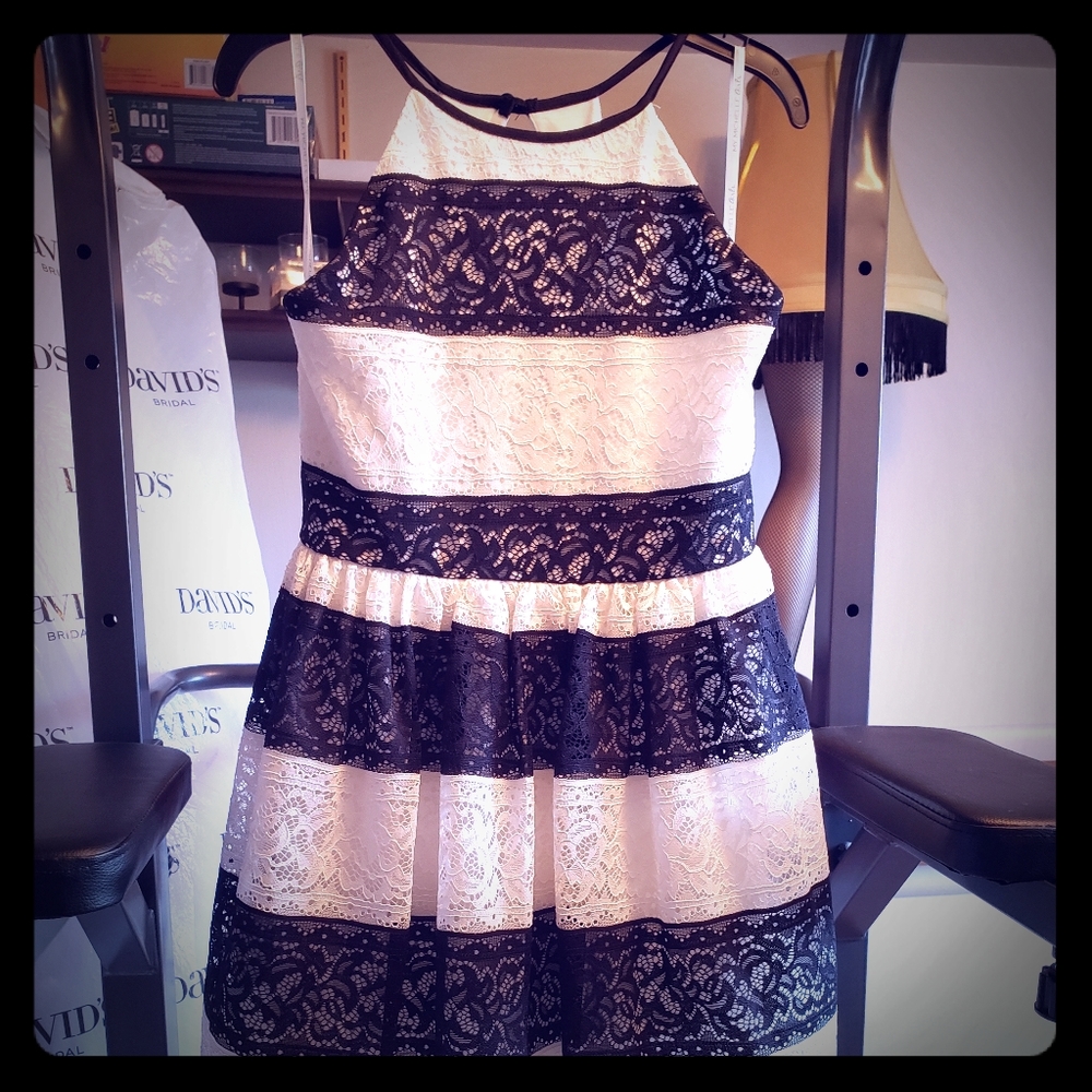 Adorable Black and Ivory Lace Dress